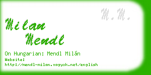 milan mendl business card